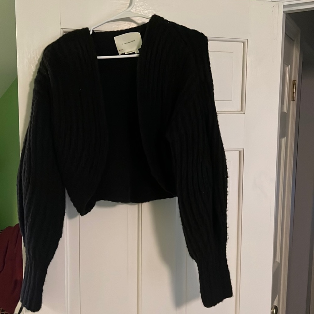 Size small Anthropologie crop wool blend open front sweater